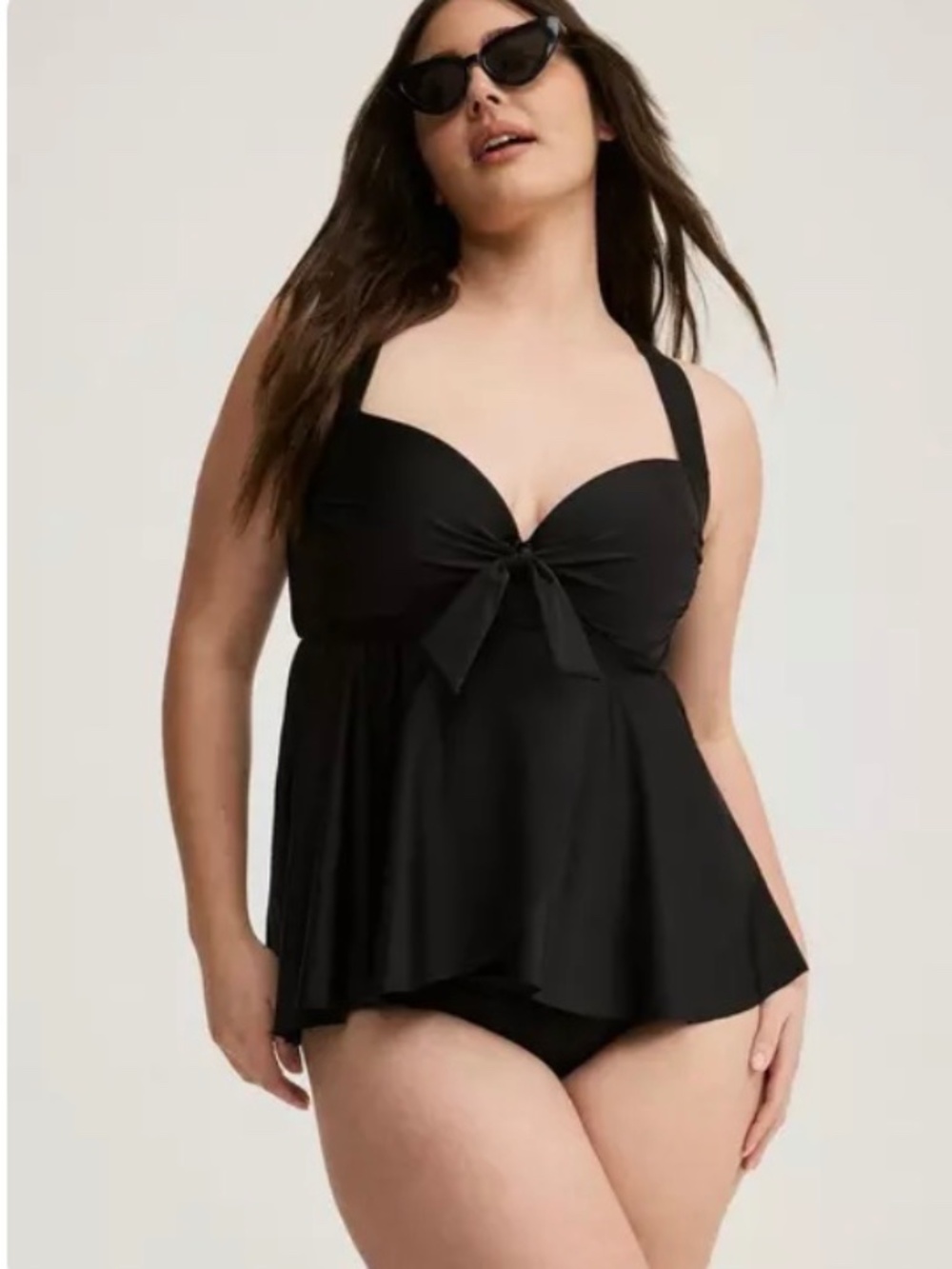 NWT Torrid Wireless Tie Front Tankini Top 4 DD/F